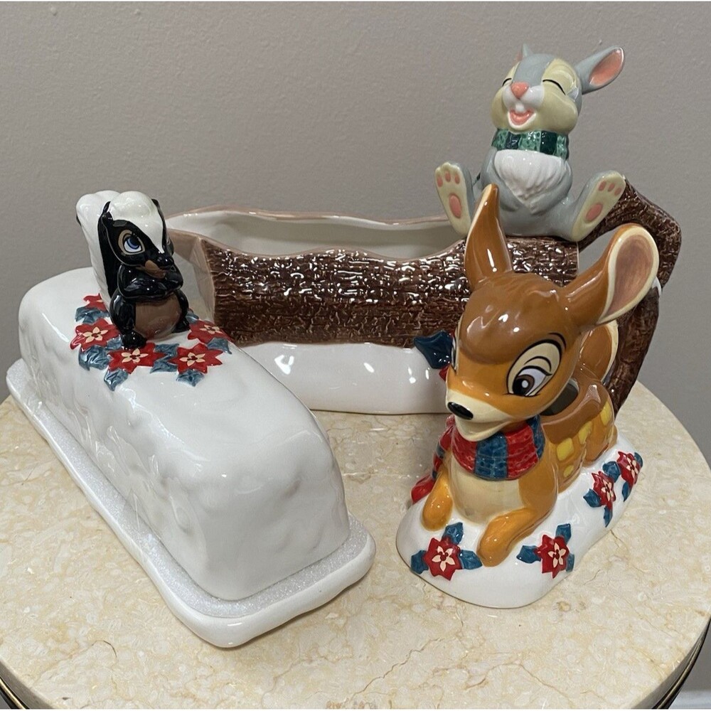 Disney Parks Bambi & Friends Kitchen Serveware 3 piece Set Christmas Holiday